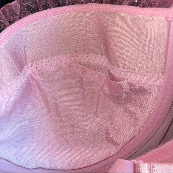 34D Vs Victoria’s Secret Sexy Little things Garter lingerie Slip top Pink ruffle - Picture 12 of 12